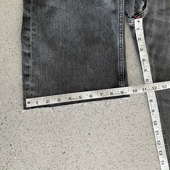 Zara Wide Leg Jeans Charcoal High Rise Full Length Raw Hem 12 - Picture 6 of 9